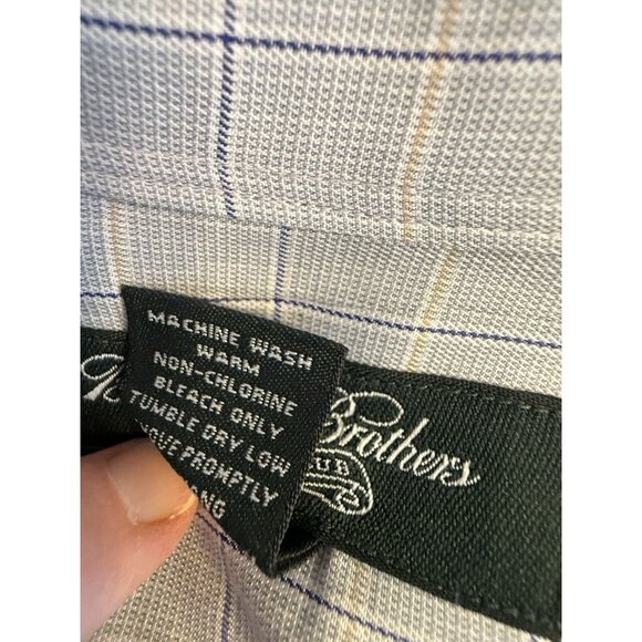 Brooks Brothers Country Club Men’s Blue Windowpane Check Dress Shirt Size XXL - Picture 12 of 12